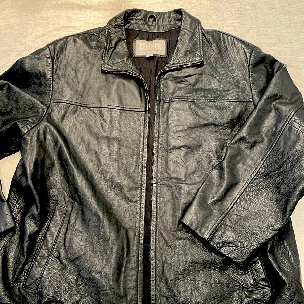 Wilson’s Black Leather Coat